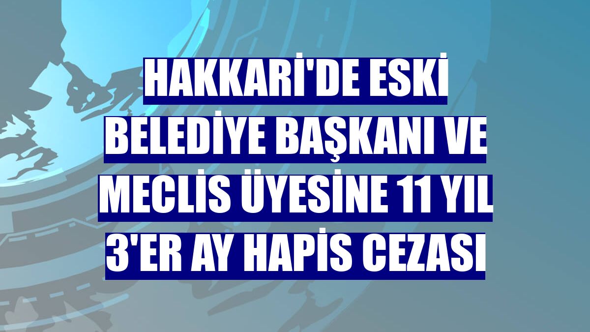 Hakkari'de eski belediye başkanı ve meclis üyesine 11 yıl 3'er ay hapis cezası