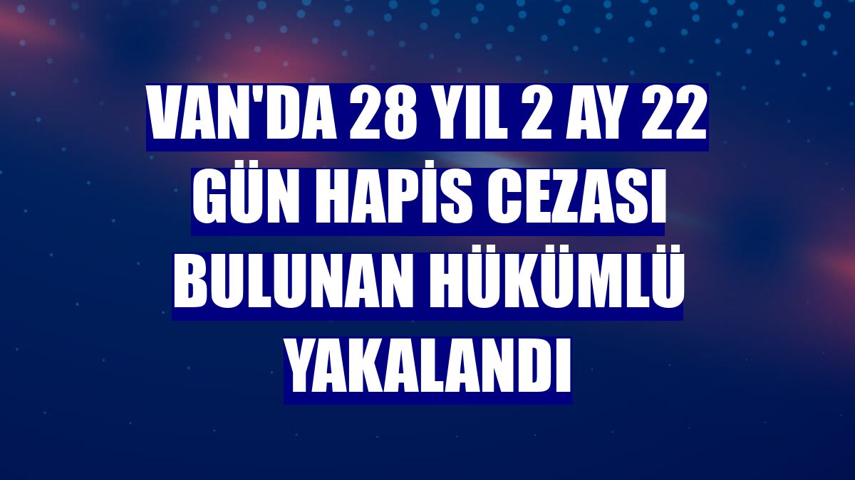 Van'da 28 yıl 2 ay 22 gün hapis cezası bulunan hükümlü yakalandı