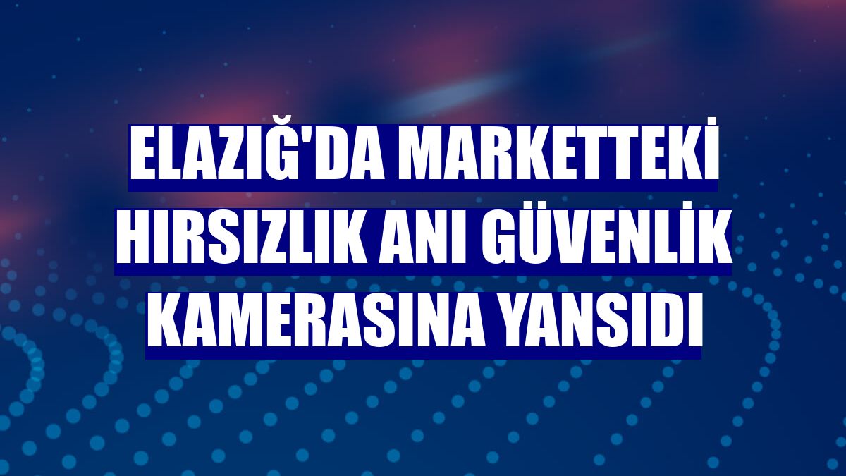 Elazığ'da marketteki hırsızlık anı güvenlik kamerasına yansıdı