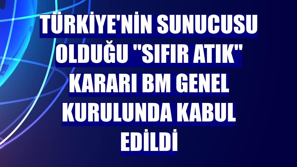 Türkiye'nin sunucusu olduğu "sıfır atık" kararı BM Genel Kurulunda kabul edildi