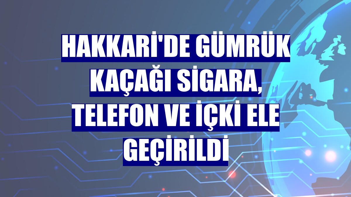 Hakkari'de gümrük kaçağı sigara, telefon ve içki ele geçirildi