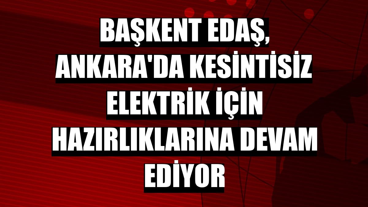 Başkent EDAŞ, Ankara'da kesintisiz elektrik için hazırlıklarına devam ediyor