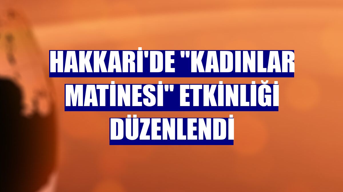 Hakkari'de "kadınlar matinesi" etkinliği düzenlendi