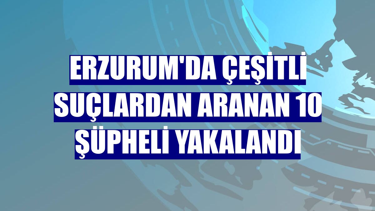 Erzurum'da çeşitli suçlardan aranan 10 şüpheli yakalandı