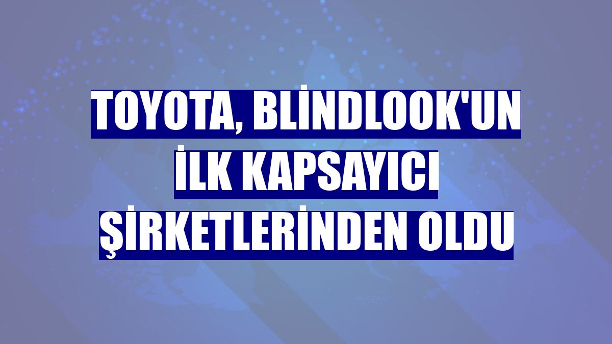 Toyota, BlindLook'un ilk kapsayıcı şirketlerinden oldu