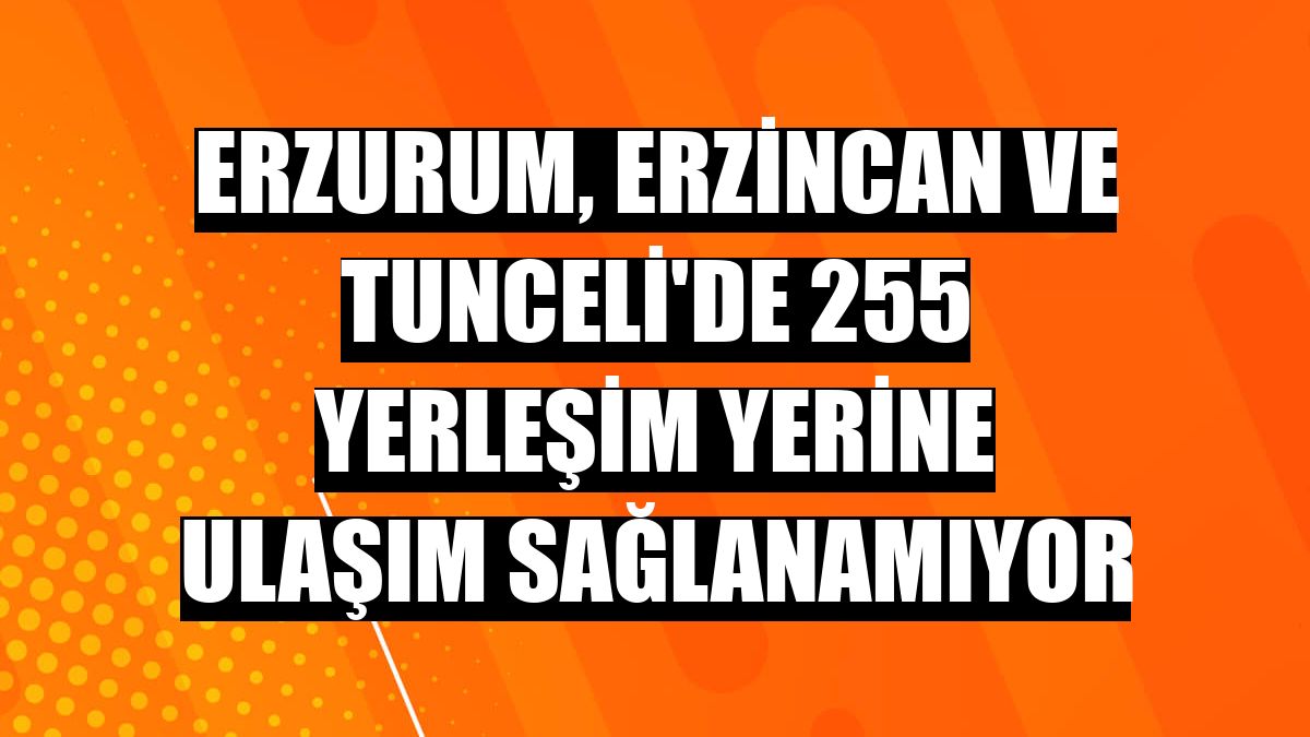 Erzurum, Erzincan ve Tunceli'de 255 yerleşim yerine ulaşım sağlanamıyor