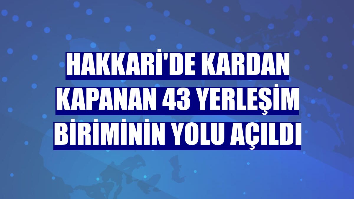 Hakkari'de kardan kapanan 43 yerleşim biriminin yolu açıldı