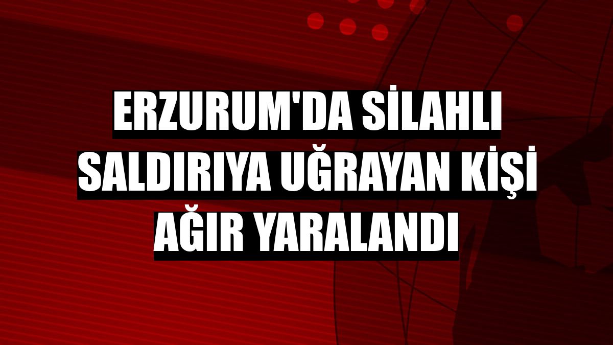 Erzurum'da silahlı saldırıya uğrayan kişi ağır yaralandı