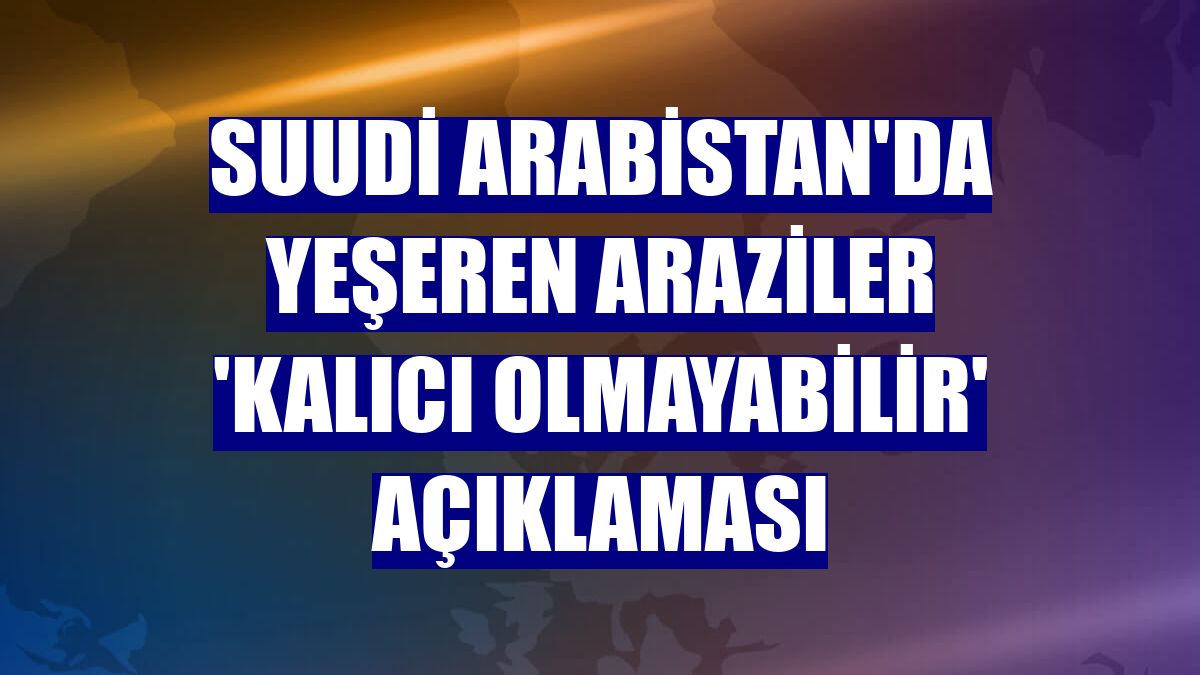 Suudi Arabistan'da yeşeren araziler 'kalıcı olmayabilir' açıklaması