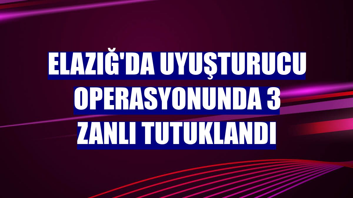 Elazığ'da uyuşturucu operasyonunda 3 zanlı tutuklandı