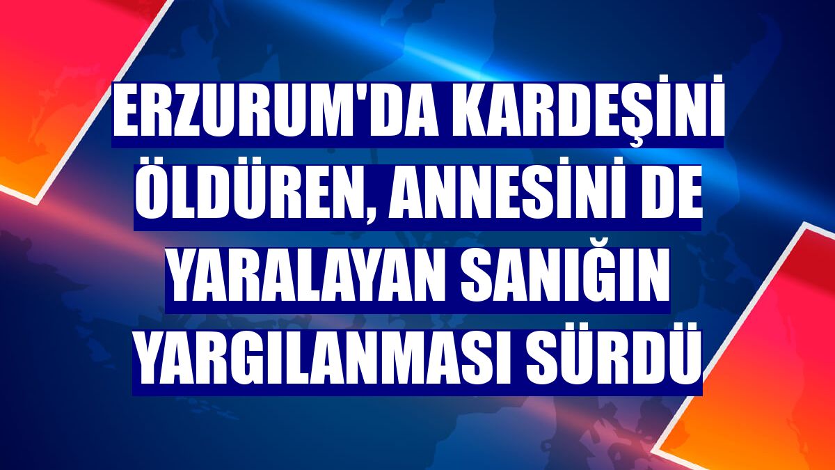 Erzurum'da kardeşini öldüren, annesini de yaralayan sanığın yargılanması sürdü