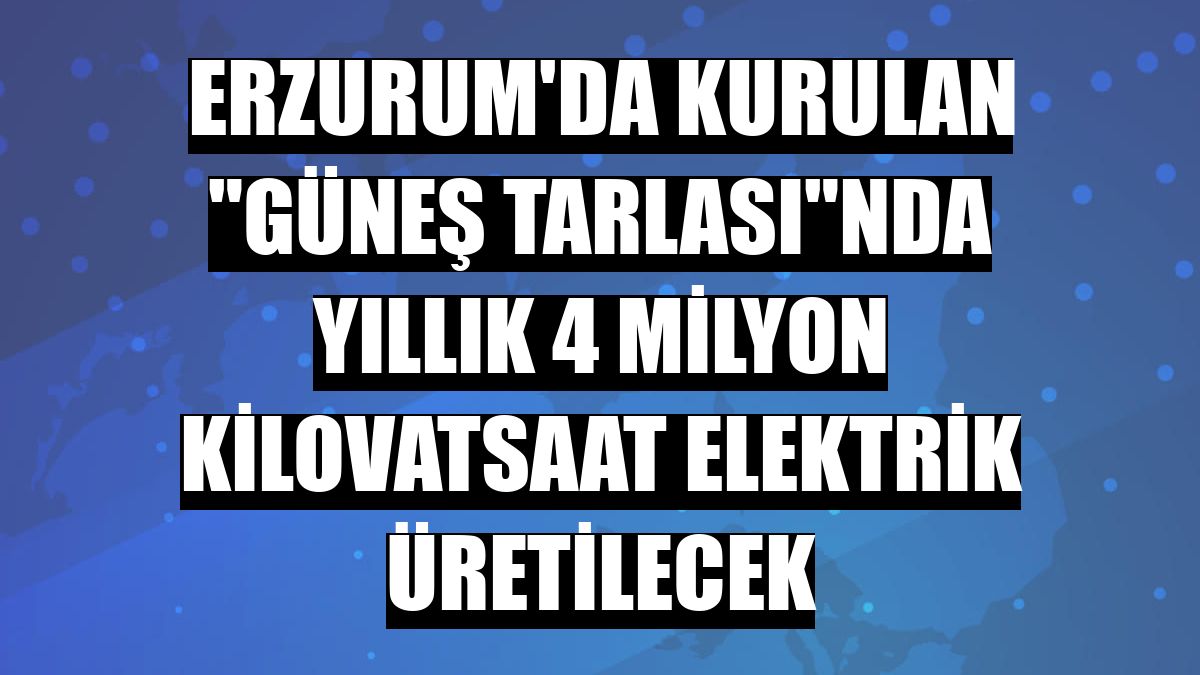 Erzurum'da kurulan 'güneş tarlası'nda yıllık 4 milyon kilovatsaat elektrik üretilecek
