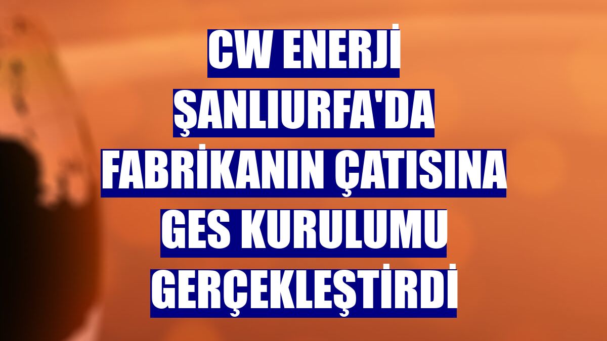 CW Enerji Şanlıurfa'da fabrikanın çatısına GES kurulumu gerçekleştirdi
