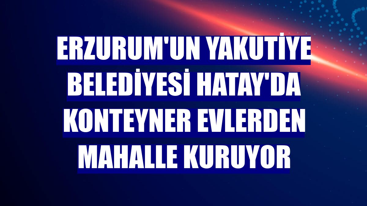 Erzurum'un Yakutiye Belediyesi Hatay'da konteyner evlerden mahalle kuruyor