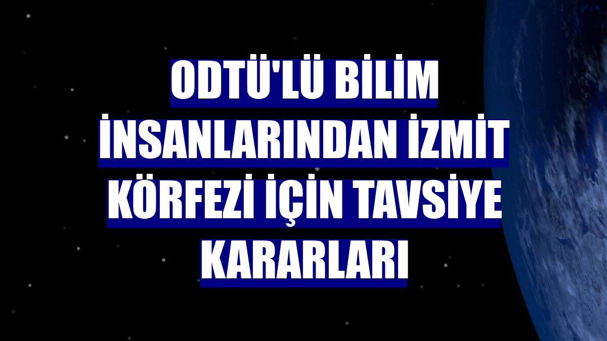 ODTÜ'lü bilim insanlarından İzmit Körfezi için tavsiye kararları