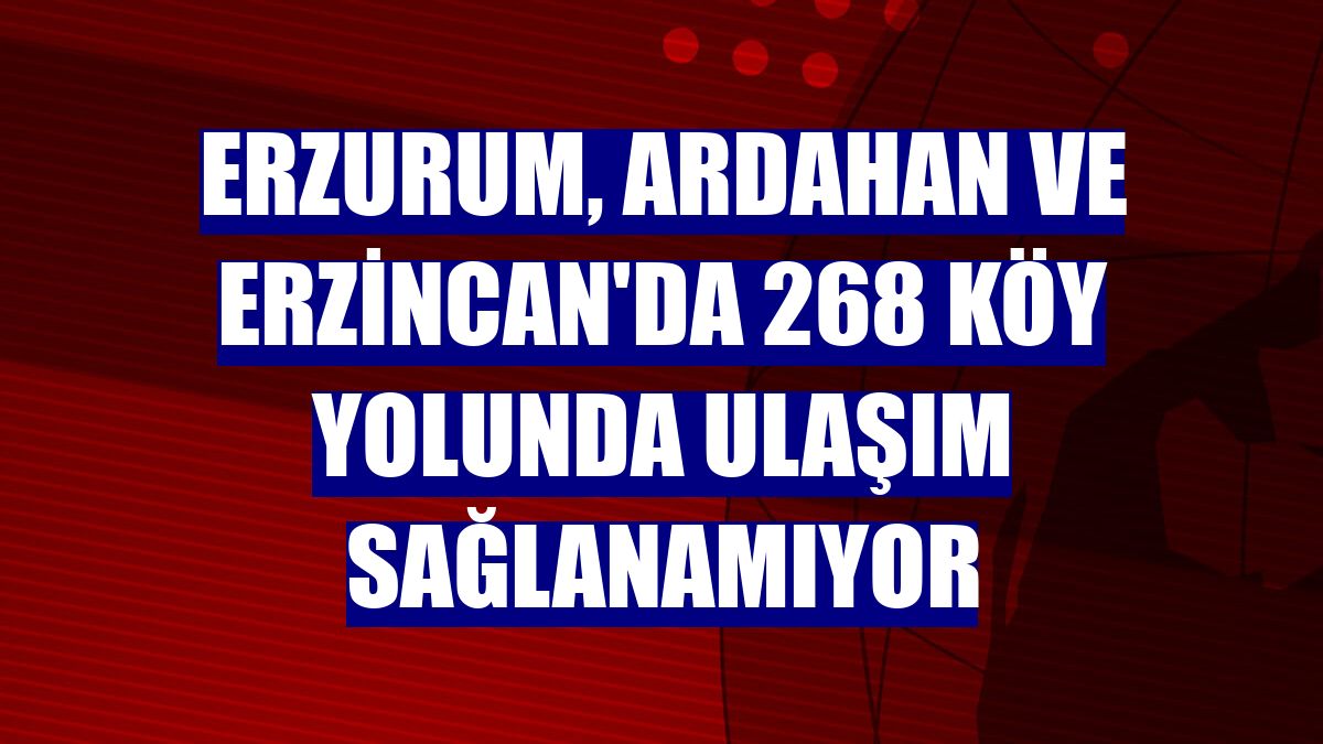 Erzurum, Ardahan ve Erzincan'da 268 köy yolunda ulaşım sağlanamıyor