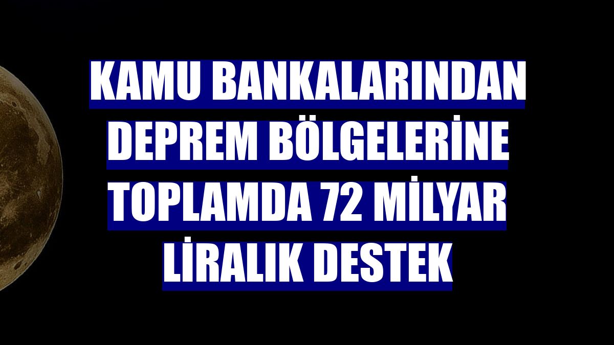 Kamu bankalarından deprem bölgelerine toplamda 72 milyar liralık destek
