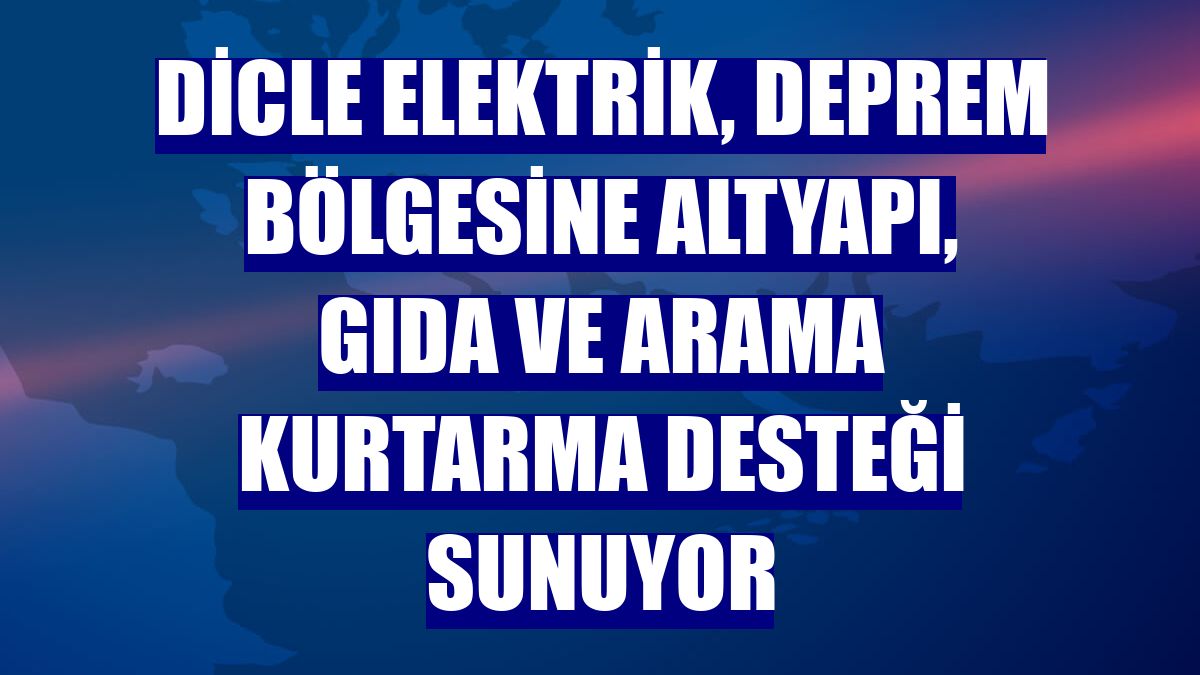 Dicle Elektrik, deprem bölgesine altyapı, gıda ve arama kurtarma desteği sunuyor