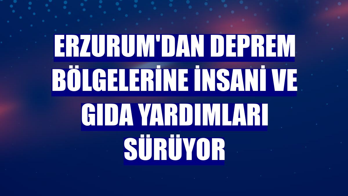 Erzurum'dan deprem bölgelerine insani ve gıda yardımları sürüyor