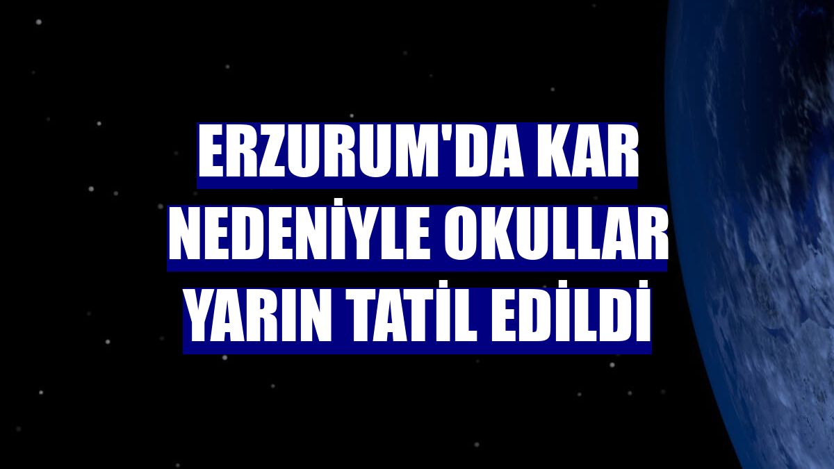 Erzurum'da kar nedeniyle okullar yarın tatil edildi
