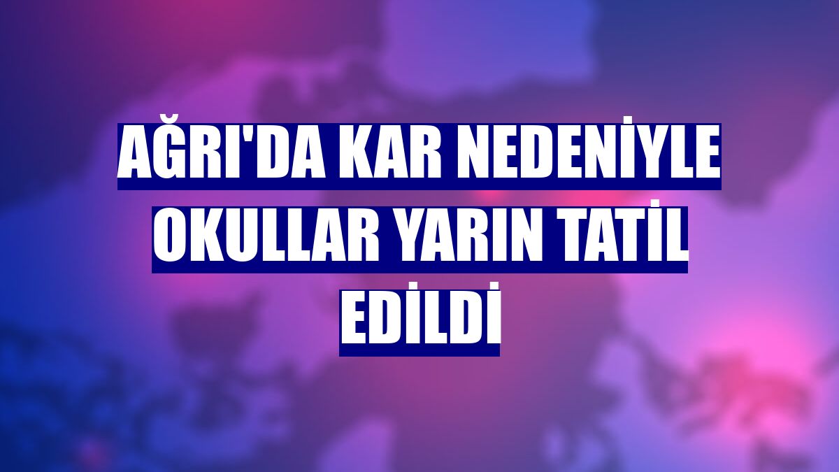 Ağrı'da kar nedeniyle okullar yarın tatil edildi