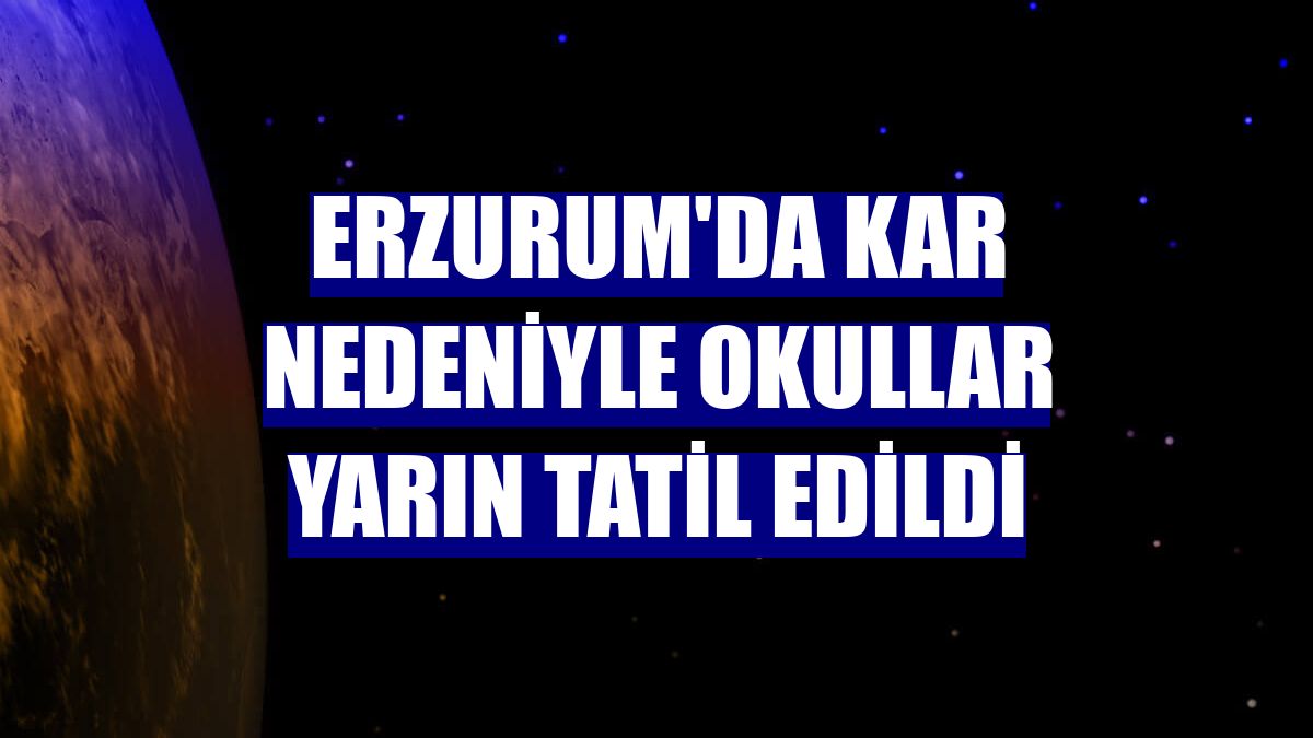 Erzurum'da kar nedeniyle okullar yarın tatil edildi