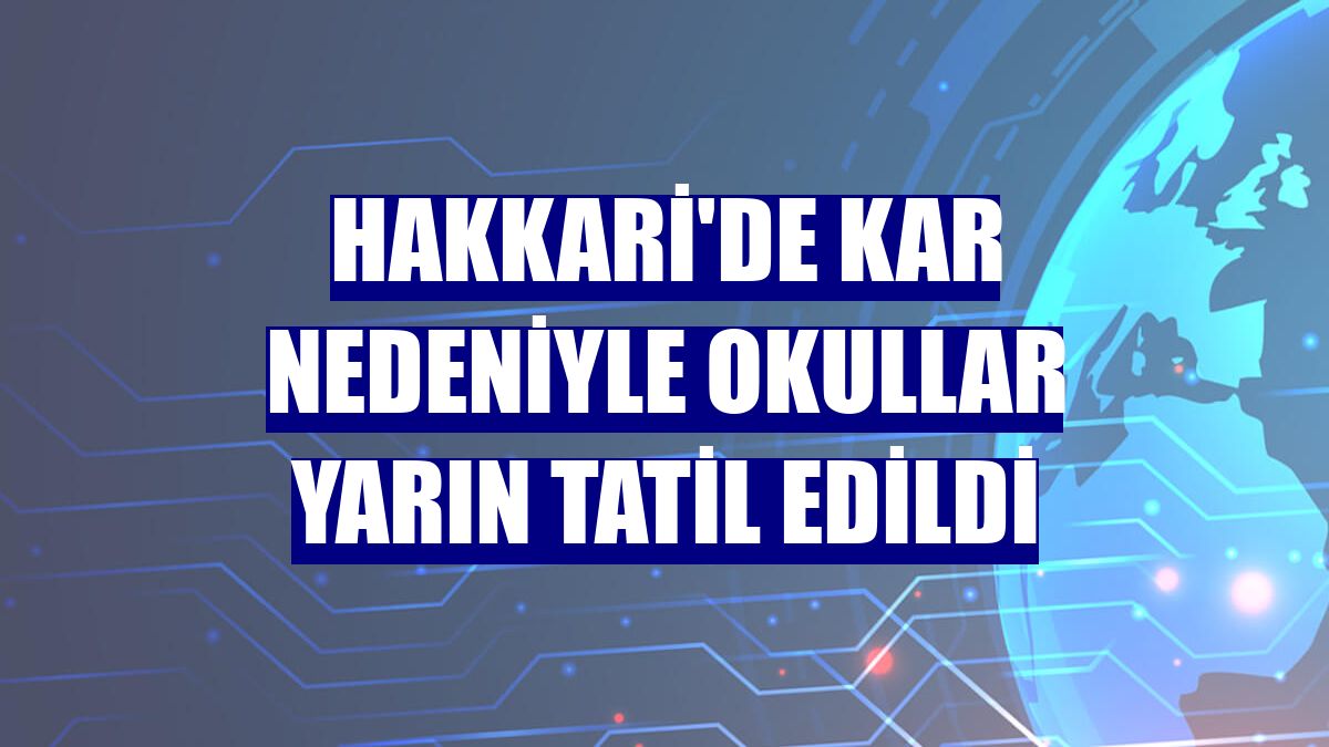 Hakkari'de kar nedeniyle okullar yarın tatil edildi
