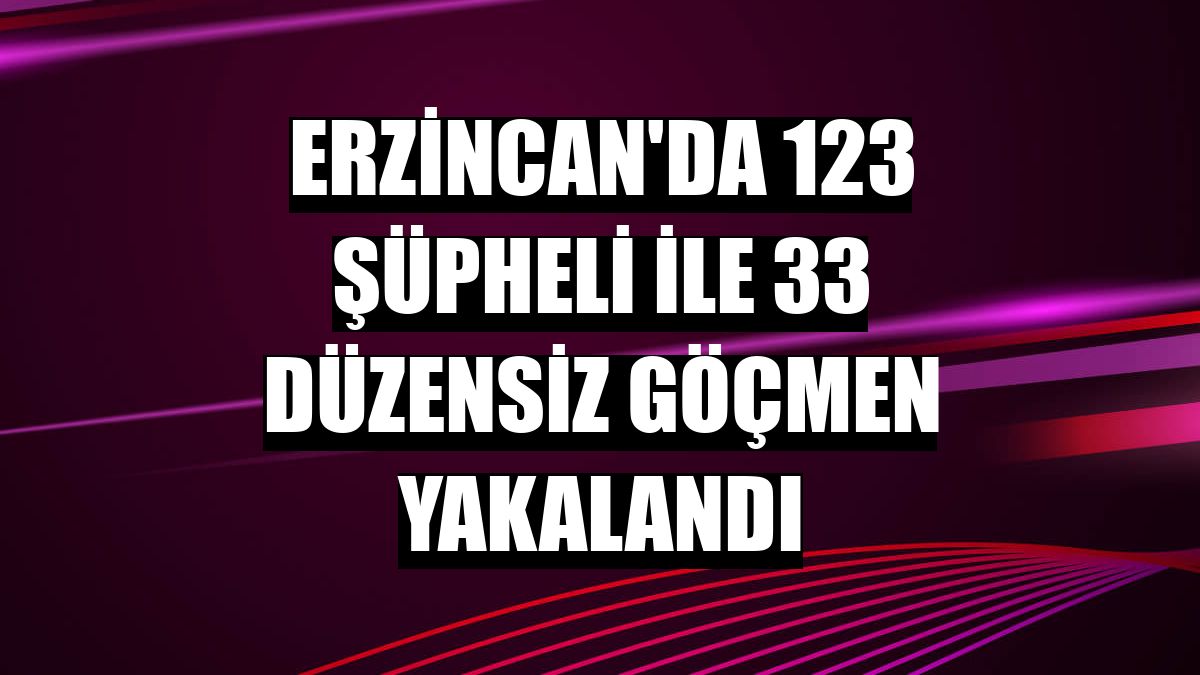 Erzincan'da 123 şüpheli ile 33 düzensiz göçmen yakalandı