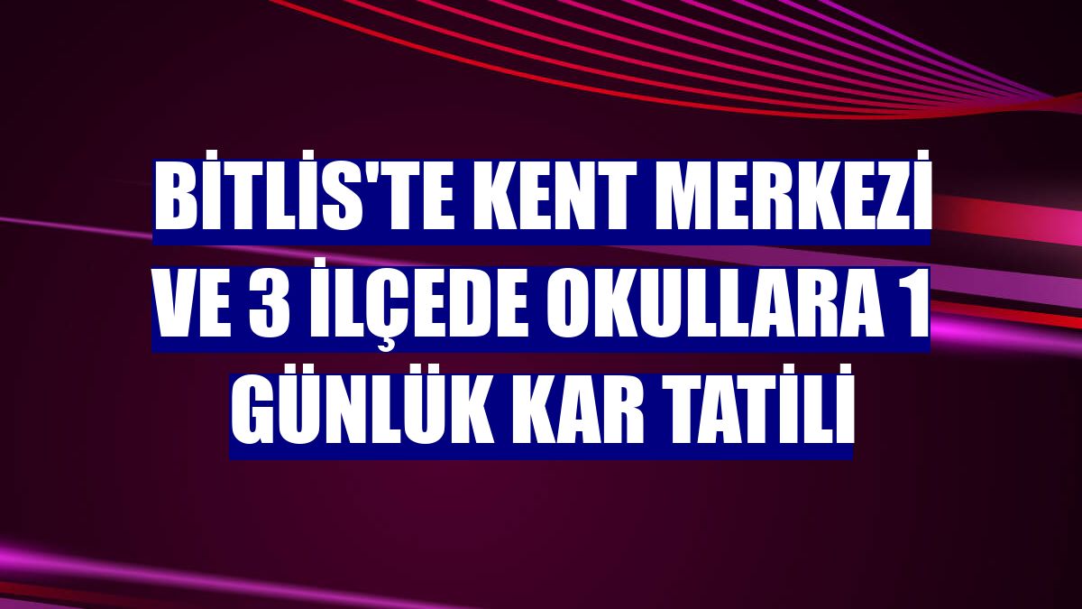 Bitlis'te kent merkezi ve 3 ilçede okullara 1 günlük kar tatili