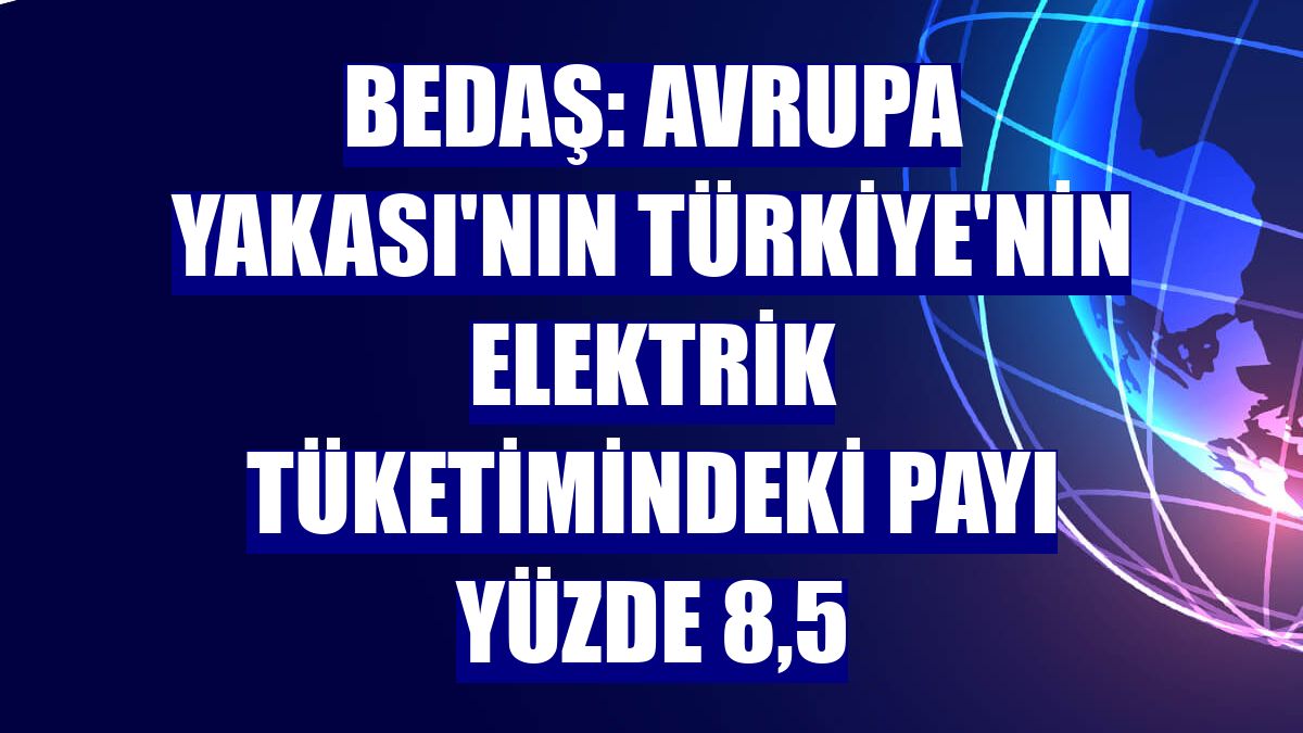 BEDAŞ: Avrupa Yakası'nın Türkiye'nin elektrik tüketimindeki payı yüzde 8,5