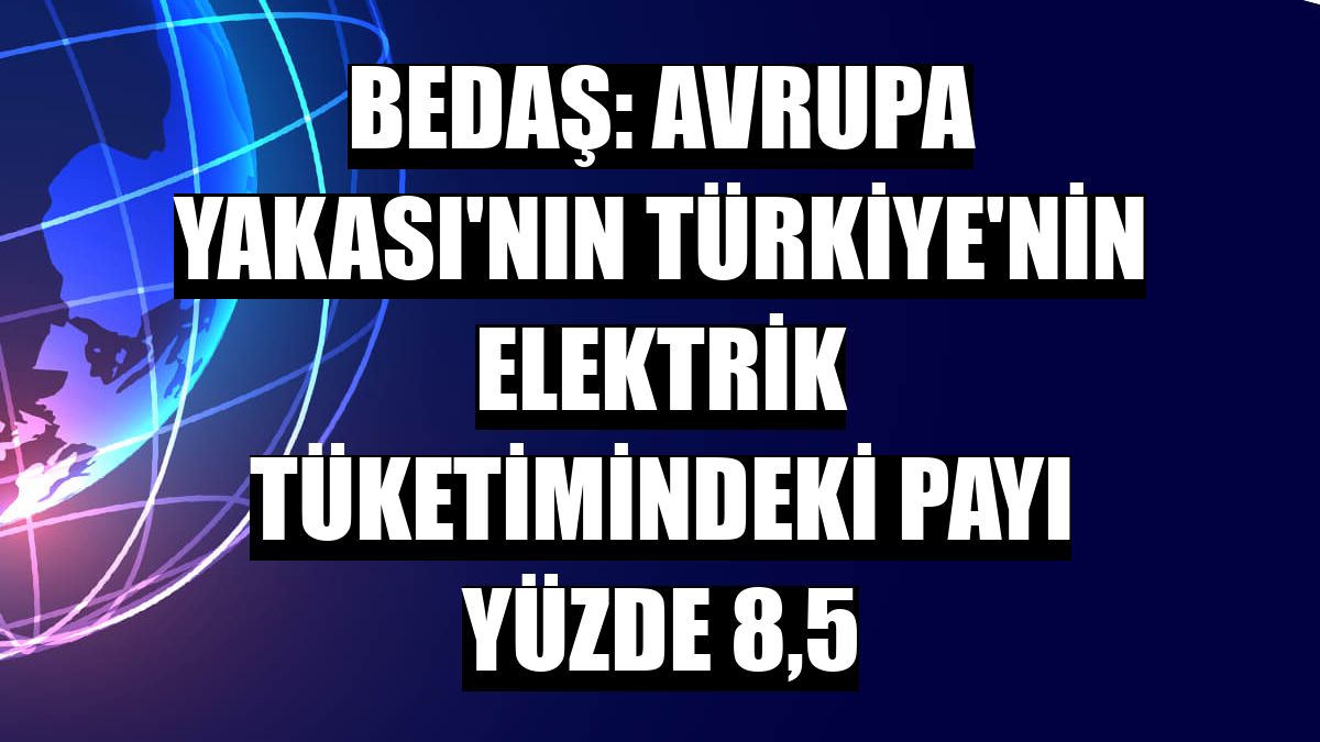 BEDAŞ: Avrupa Yakası'nın Türkiye'nin elektrik tüketimindeki payı yüzde 8,5
