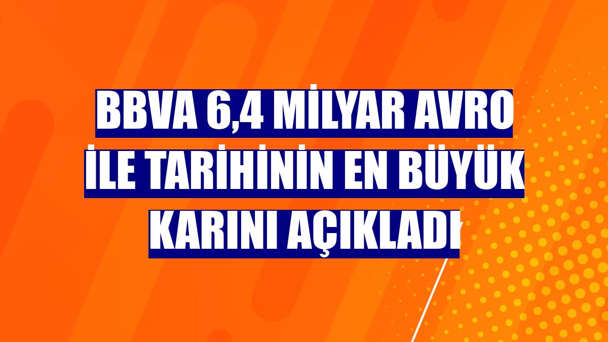 BBVA 6,4 milyar avro ile tarihinin en büyük karını açıkladı