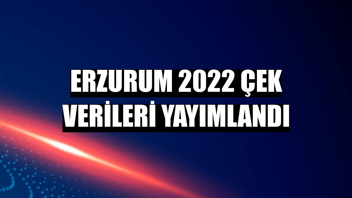 Erzurum 2022 çek verileri yayımlandı