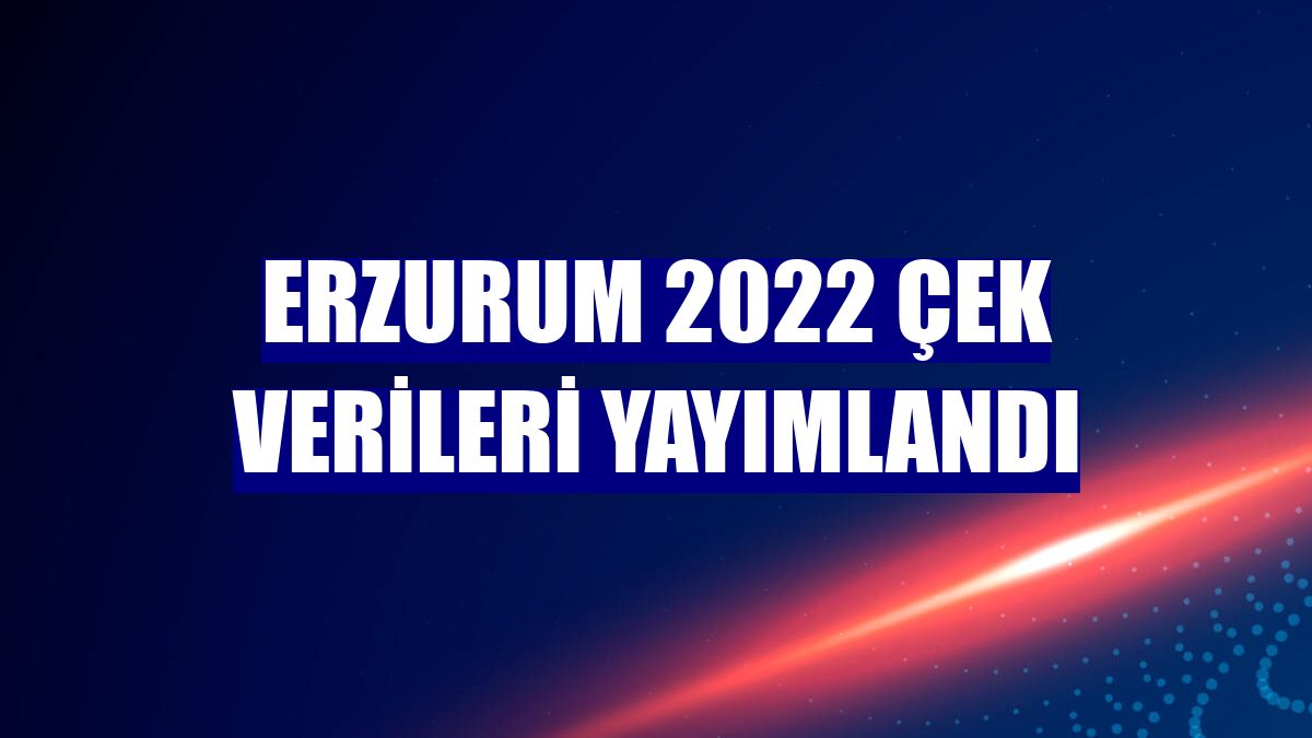 Erzurum 2022 çek verileri yayımlandı