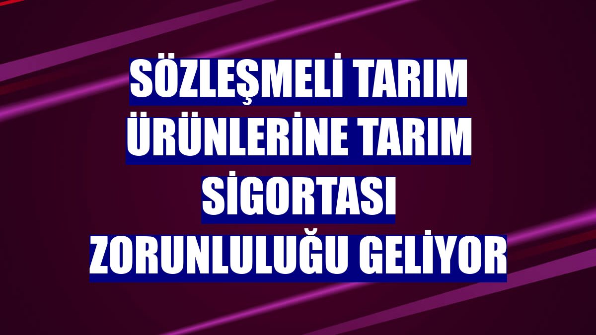 Sözleşmeli tarım ürünlerine tarım sigortası zorunluluğu geliyor
