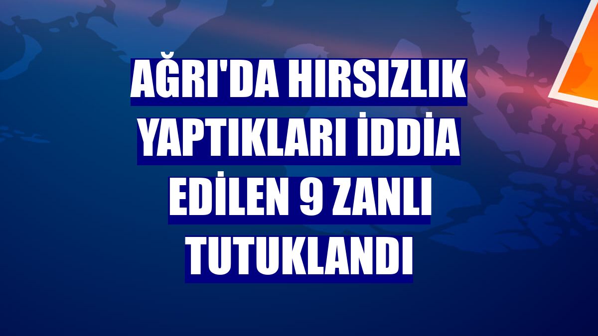 Ağrı'da hırsızlık yaptıkları iddia edilen 9 zanlı tutuklandı