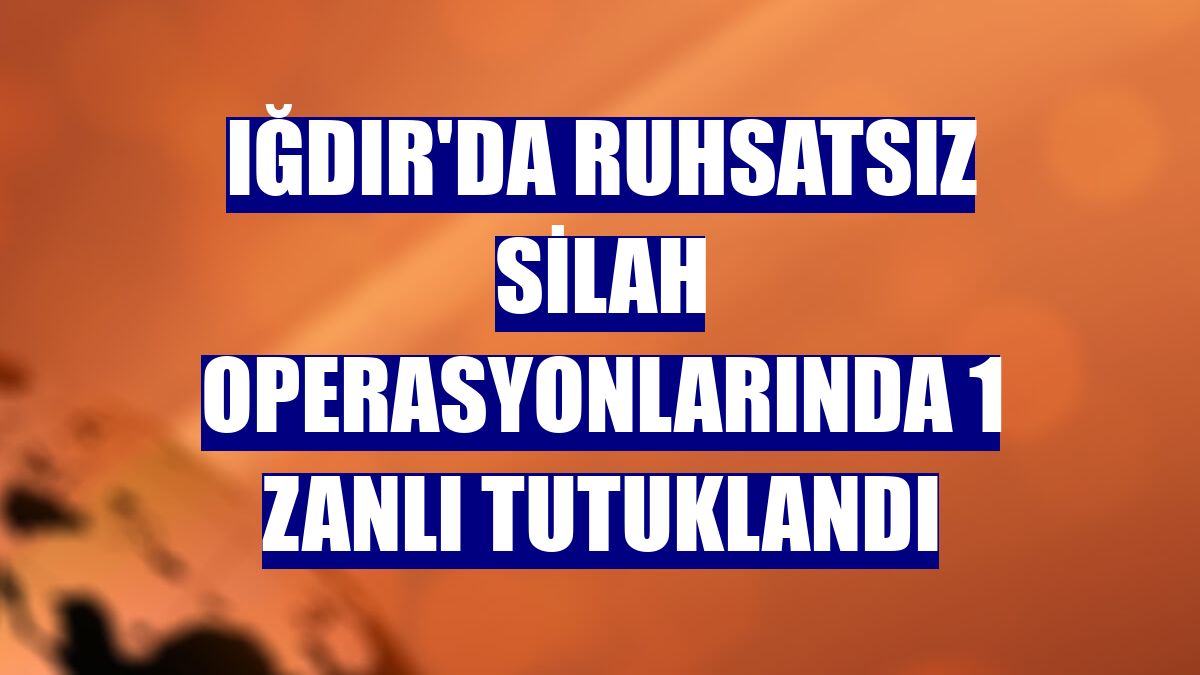 Iğdır'da ruhsatsız silah operasyonlarında 1 zanlı tutuklandı