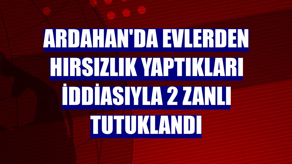 Ardahan'da evlerden hırsızlık yaptıkları iddiasıyla 2 zanlı tutuklandı