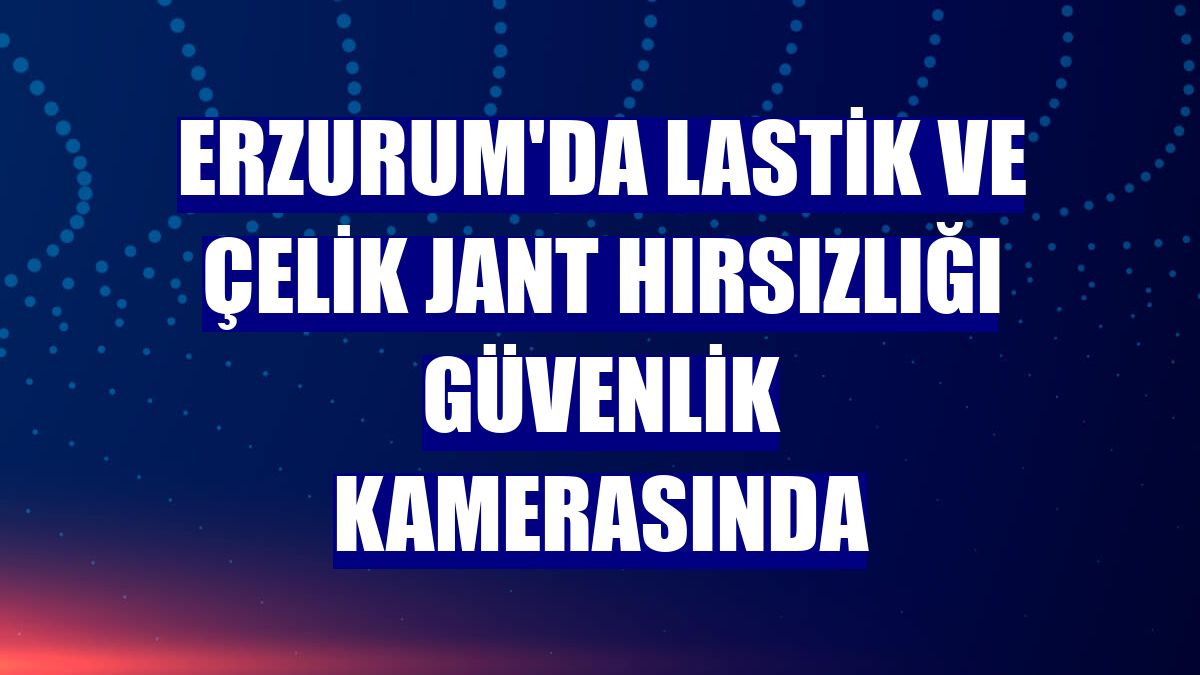 Erzurum'da lastik ve çelik jant hırsızlığı güvenlik kamerasında