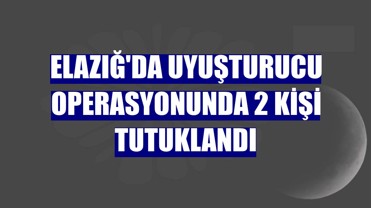 Elazığ'da uyuşturucu operasyonunda 2 kişi tutuklandı