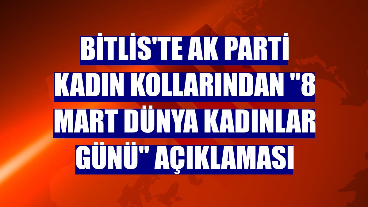 Bitlis'te AK Parti Kadın Kollarından "8 Mart Dünya Kadınlar Günü" açıklaması