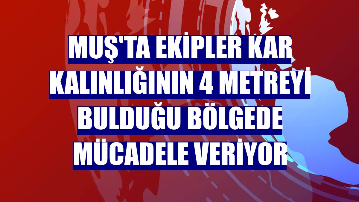 Muş'ta ekipler kar kalınlığının 4 metreyi bulduğu bölgede mücadele veriyor