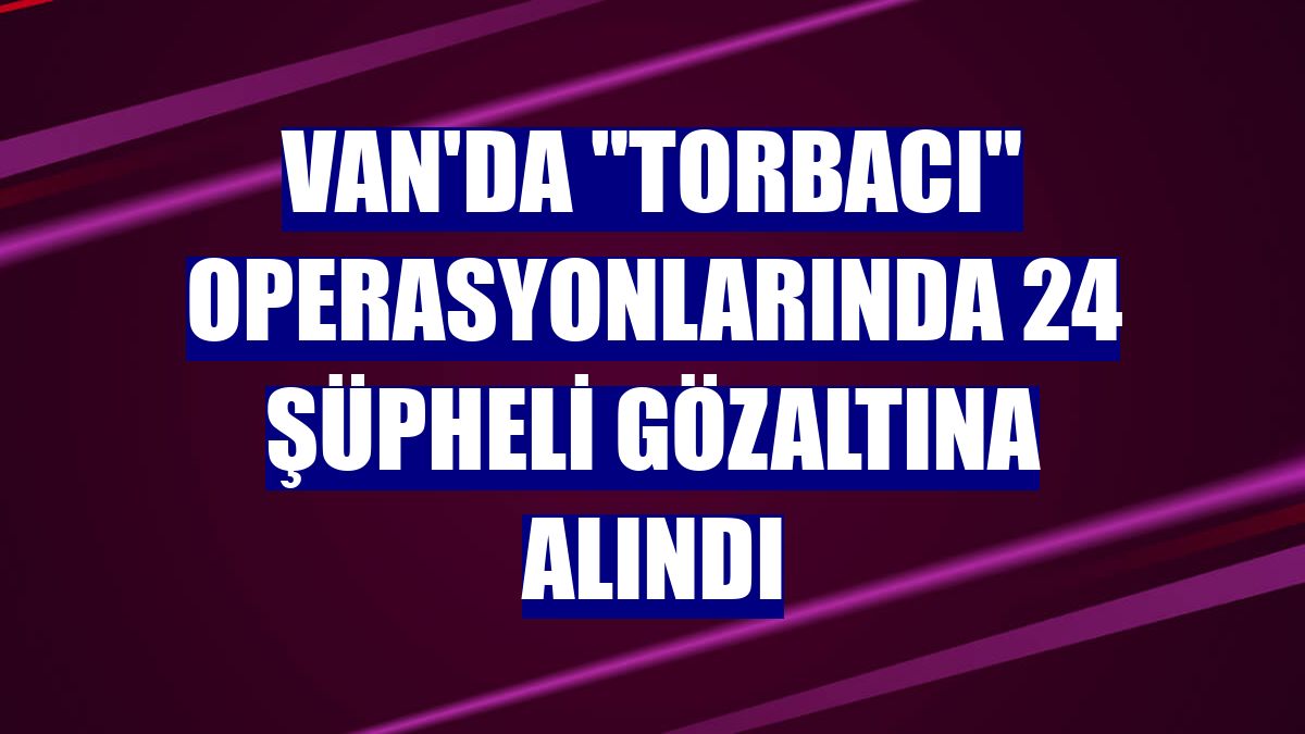 Van'da "torbacı" operasyonlarında 24 şüpheli gözaltına alındı