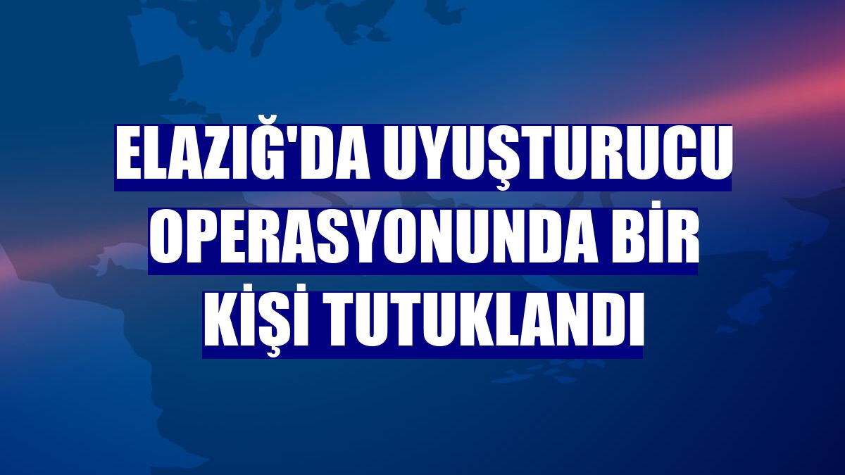 Elazığ'da uyuşturucu operasyonunda bir kişi tutuklandı
