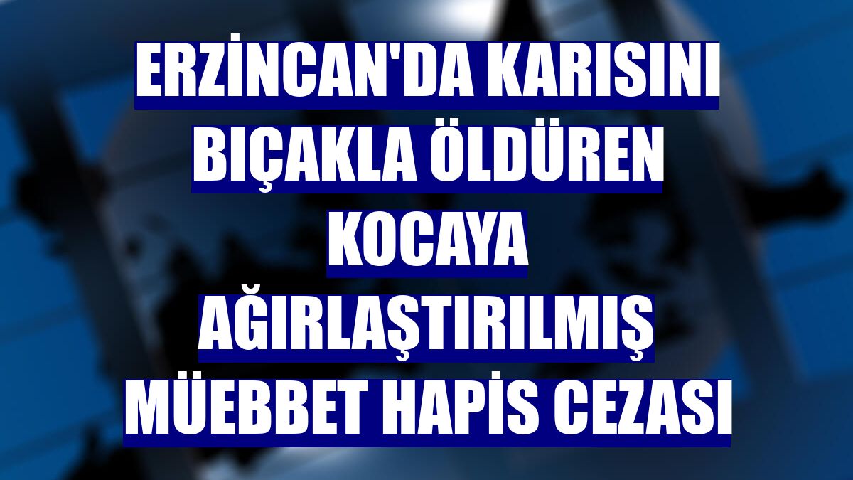Erzincan'da karısını bıçakla öldüren kocaya ağırlaştırılmış müebbet hapis cezası