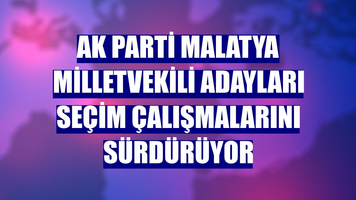 AK Parti Malatya milletvekili adayları seçim çalışmalarını sürdürüyor
