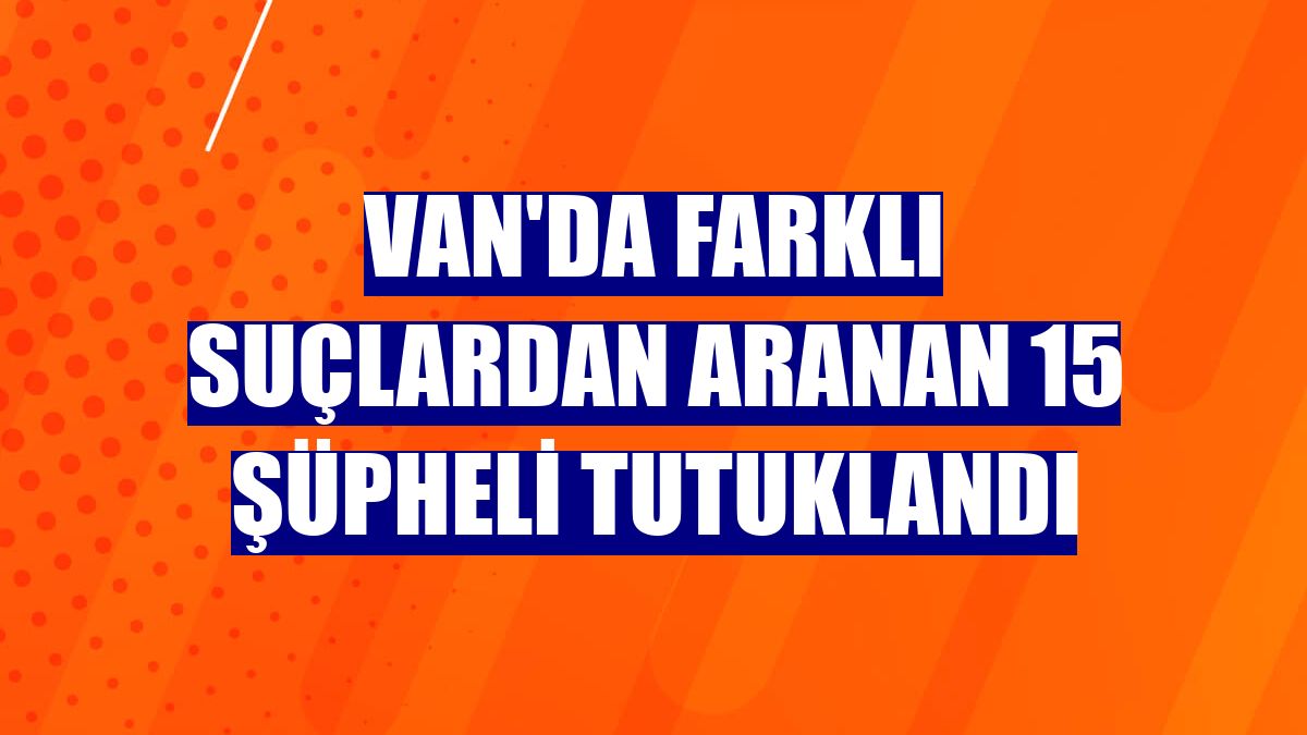 Van'da farklı suçlardan aranan 15 şüpheli tutuklandı