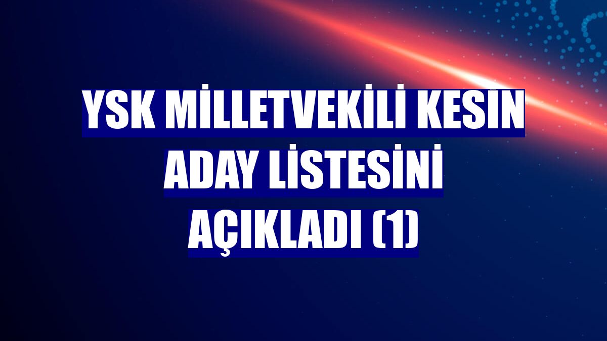 YSK milletvekili kesin aday listesini açıkladı (1)