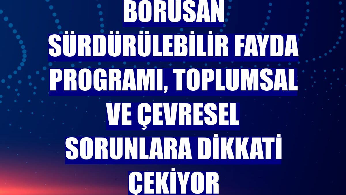 Borusan Sürdürülebilir Fayda Programı, toplumsal ve çevresel sorunlara dikkati çekiyor