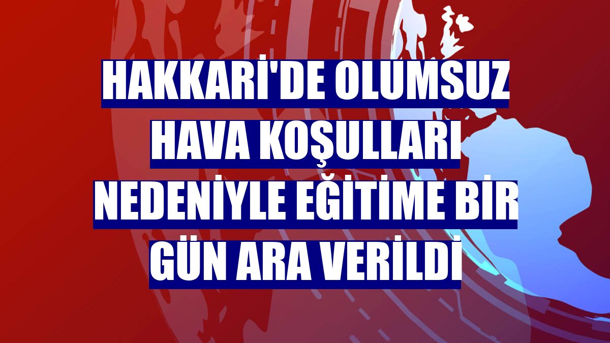 Hakkari'de olumsuz hava koşulları nedeniyle eğitime bir gün ara verildi